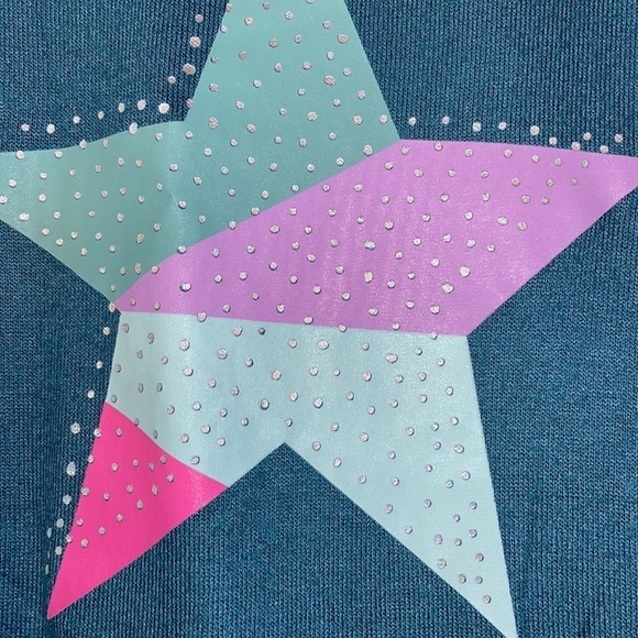 Cat & Jack Teal Star Graphic Knit Sweater size XL (14/16) Recycled Materials - Picture 9 of 16